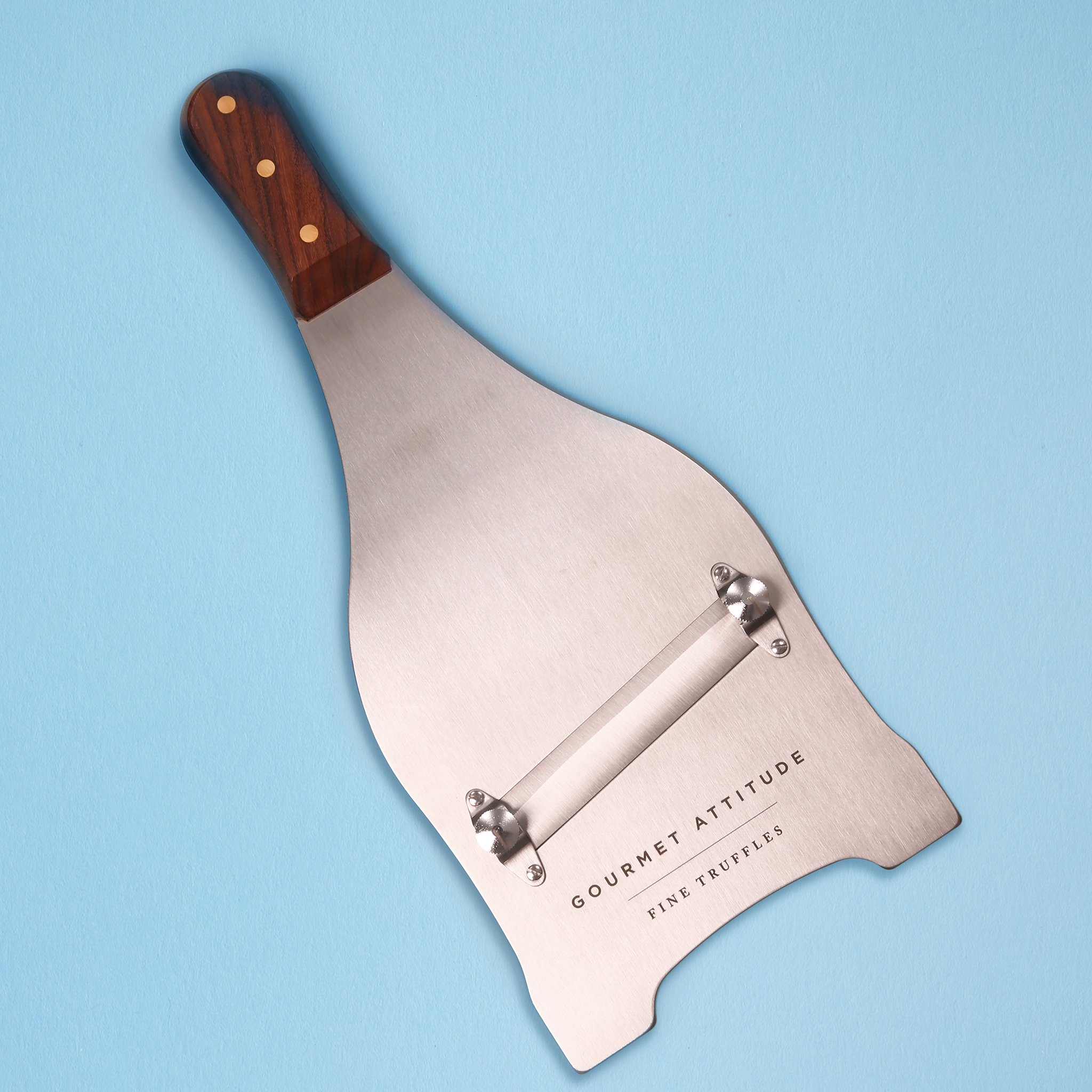 Big Truffle Slicer, Stainless steel, Dark wood handle
